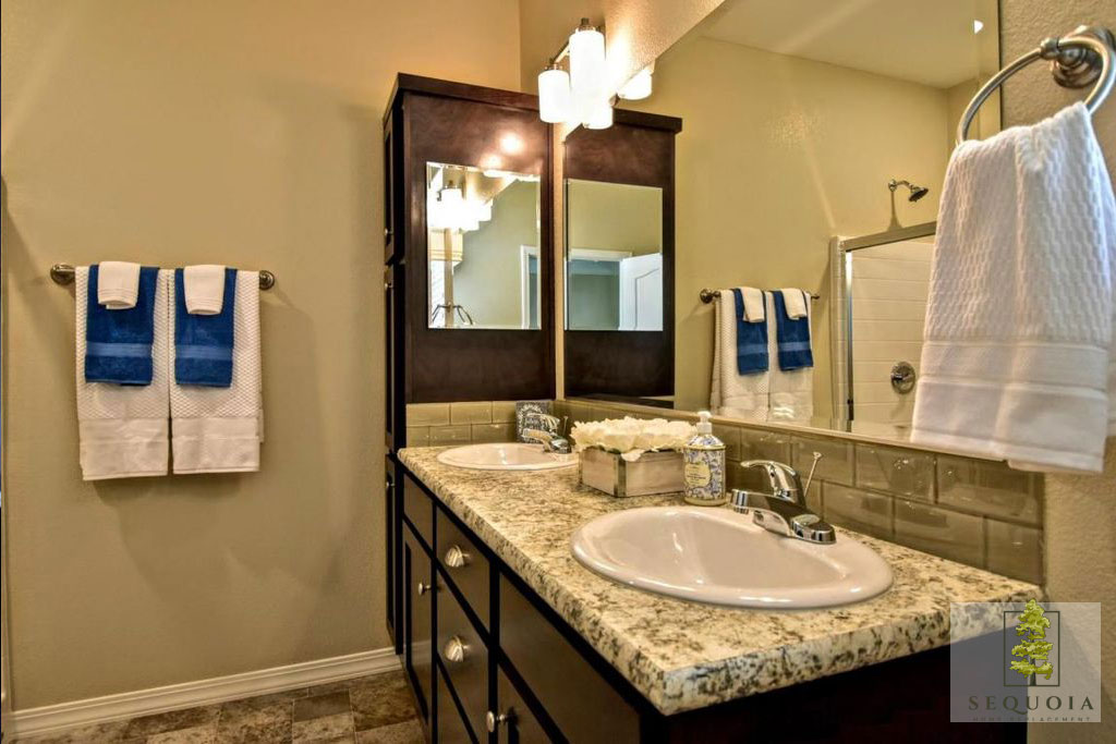 Master bathroom with double sinks