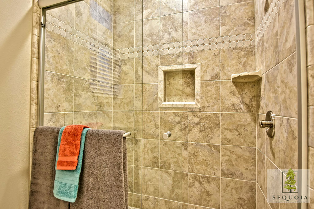 Custom tile shower enclosure